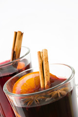 Christmas mulled wine isolated on white background

