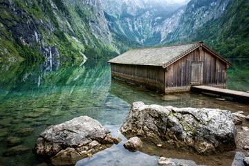 Bergsee Obersee in Berchtesgaden Alpen