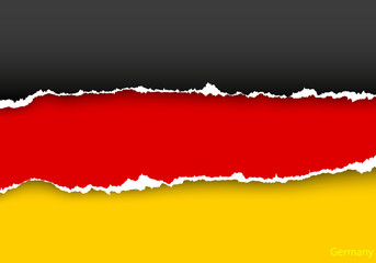 design flag germany from torn papers with shadows