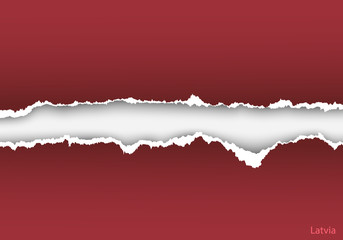 design flag latvia from torn papers with shadows