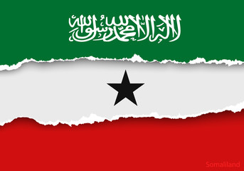 design flag somaliland from torn papers with shadows