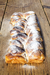 Strudel on a Wooden Table
