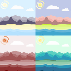 Obraz premium Morning and day landscapes set