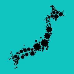 Abstract map of Japan