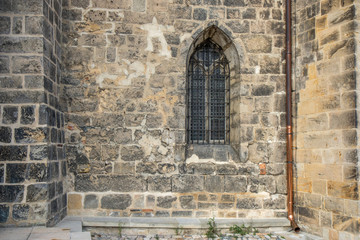 Detailaufnahme Fenster einer Kirchen in Quedlingburg