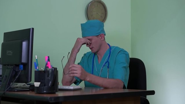 doctor working in the office