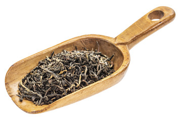 rustic scoop of black tea