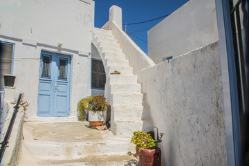 white houses in Greece, Santorini, Sunny day