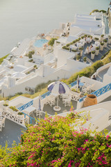 Naklejka premium white apartment room with a sea view in Greece, Santorini