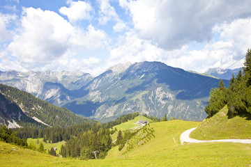 Fototapeta na wymiar Beautiful view at mountains in summer in Tirol, Austria