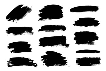 Set of creative grunge banners, frames, stickers, backgrounds. Hand drawn textures, brush strokes and design elements. Place for text, information, quote.