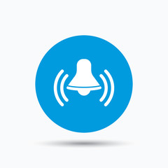 Bell icon. Reminder alarm signal sign.