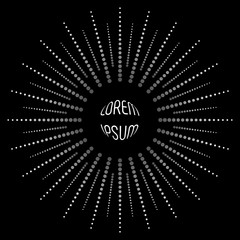 Rays of dots on a black background.