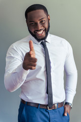 Handsome Afro American businessman
