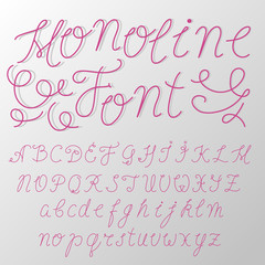 Hand written / monoline font / typeface made by one line / modern font / cursive letters