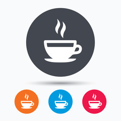 Obraz premium Coffee cup icon. Hot tea drink sign.