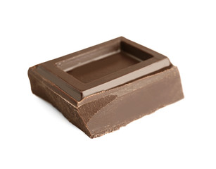 Chocolate piece, isolated on white