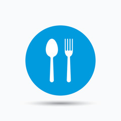 Food icons. Fork and spoon sign.