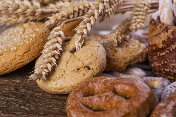 .assortment of cookies on a wooden table