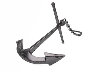 Weathered Anchor on White Background - 3D Illustration © Eastman Arts