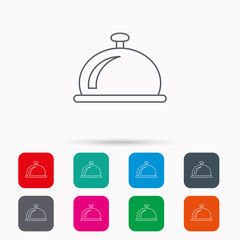 Reception bell icon. Hotel service sign.