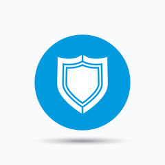 Shield protection icon. Defense equipment sign.