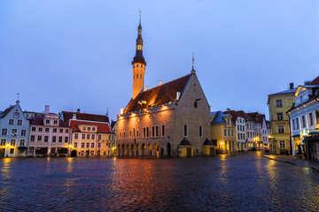 Fototapeta premium Town Hall Square in Tallinn, Estonia