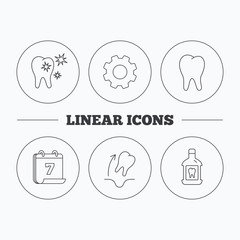 Tooth, mouthwash and healthy teeth icons.