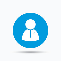 User icon. Human person sign.