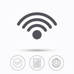 Wifi icon. Wireless internet sign.