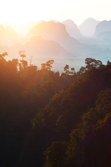 Fototapeta na wymiar Mountain Beautiful sunset in Thailand.