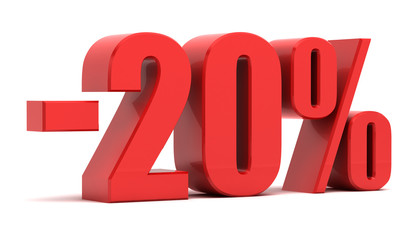 20 percent discount 3d text - obrazy, fototapety, plakaty