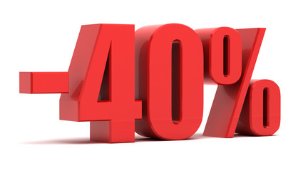 40 percent discount 3d text - obrazy, fototapety, plakaty