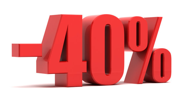 40 percent discount 3d text