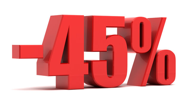 45 percent discount 3d text