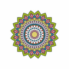 Boho doodle mandala pattern. isolated. Vector illustration.
