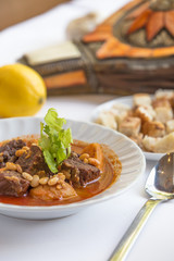 Moroccan beef stew with bean - menu