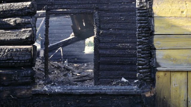 The effects of a fire in a wooden house, the ashes