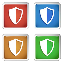 ikona kwadratowy plastikowy przycisk wektor