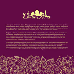 Sylish text Eid-Ul-Adha Mubarak with shiny floral design decorat