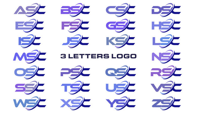 3 letters modern generic swoosh logo ASC, BSC, CSC, DSC, ESC, FSC, GSC, HSC, ISC, JSC, KSC, LSC, MSC, NSC, OSC, PSC, QSC, RSC, SSC, TSC, USC, VSC, WSC, XSC, YSC, ZSC
