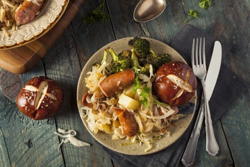 Homemade German Sausage and Sauerkraut