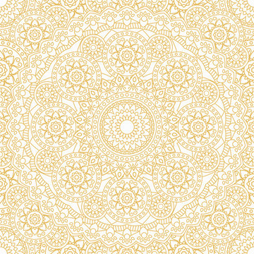 Indian hand drawn seamless background in black and white. Vector