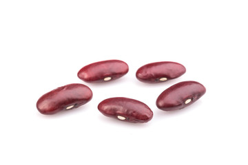 Close up red beans isolated on white