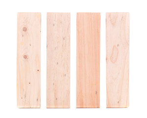 Bright wooden plank isolated on white