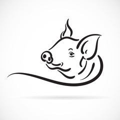Vector of a pig logo on white background. Easy editable layered vector illustration.