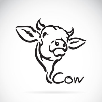 Vector of a cow logo on white background. Animals.