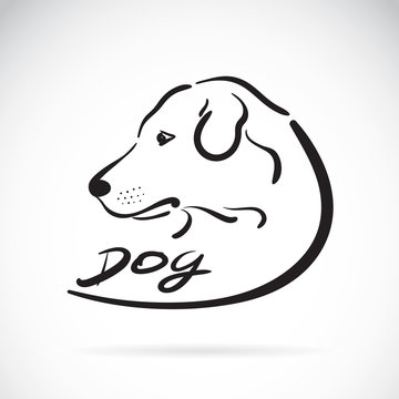 Vector of a dog head logo on white background. Dog labrador Icon