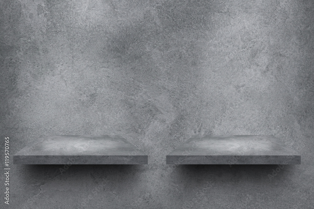 Aufkleber cement wall with shelves and shadow for pattern