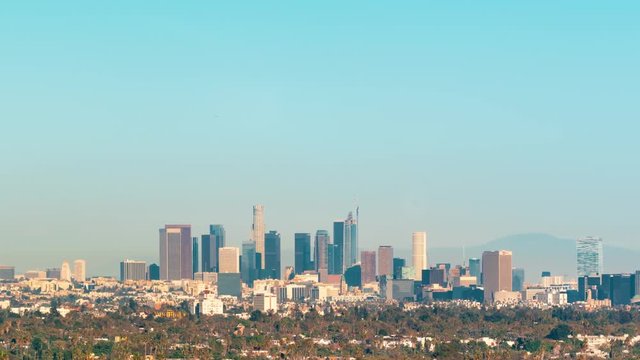 The Downtown Los Angeles skyline as seen from West Hollywood